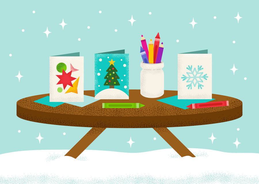 5 Easy DIY Holiday Card Ideas For Kids to Make this Winter